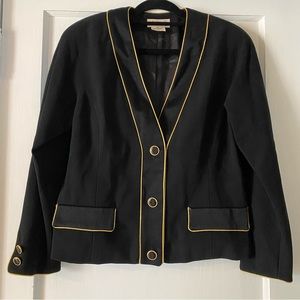 Vintage 80s blazer - black and gold